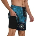 thumbnail image 2 of Sigee Bohemian Turtle Print Mens Swim Trunks with Compression Liner Quick Dry Swim Stretch Beach Shorts with Pockets,S-3XL, 2 of 7