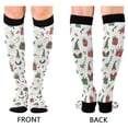 thumbnail image 2 of Haosy Compression Socks for Men Women Knee High Running Socks for Nurse Hiking Recovery Travel Athletic 2 Pairs Christmas Gnomes and Presents, 2 of 9