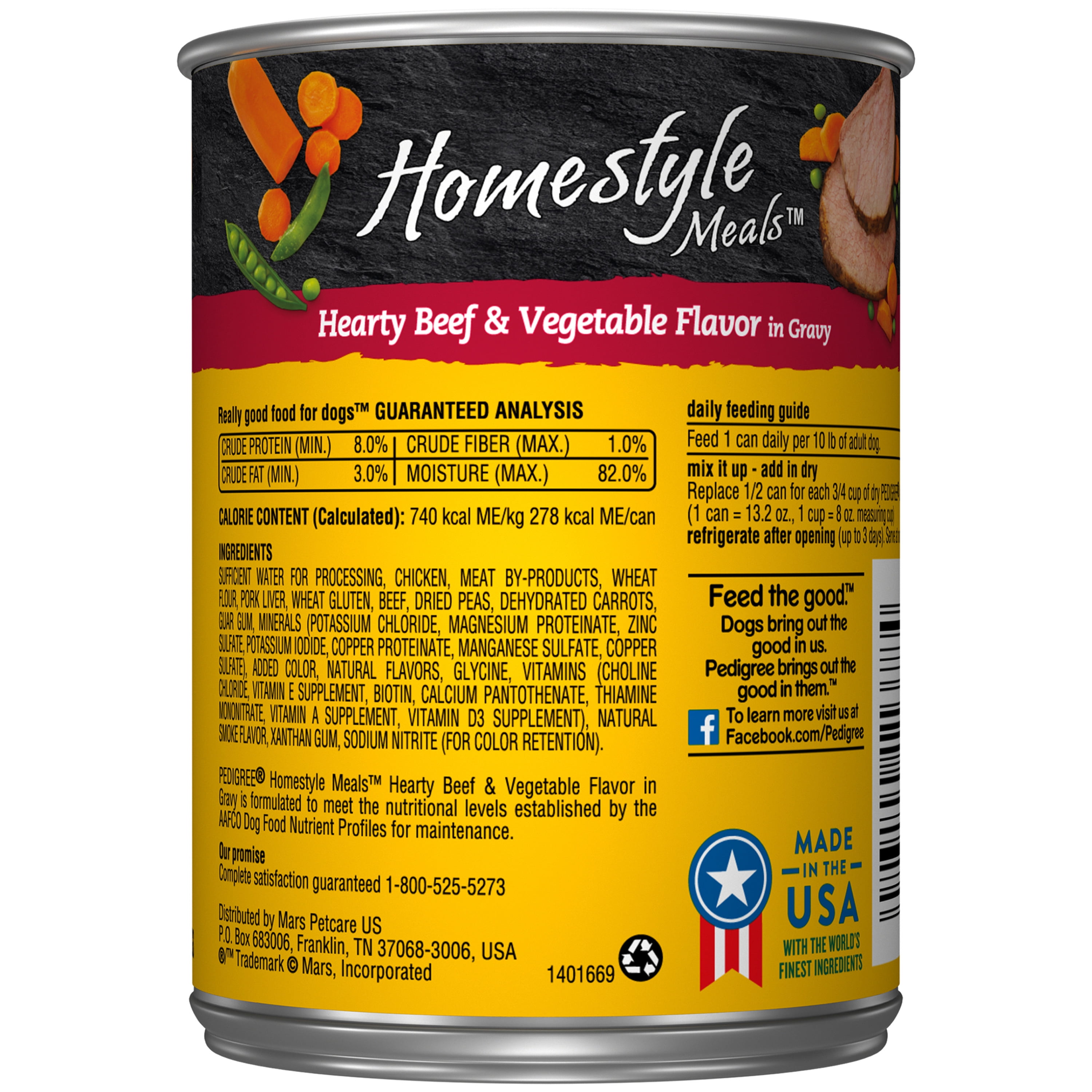 pedigree canned dog food calories