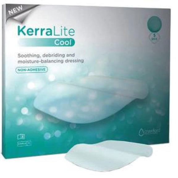 KerraLite Cool Hydrogel Dressing, 5 Inches x 7 Inches, Sterile, 5 Count