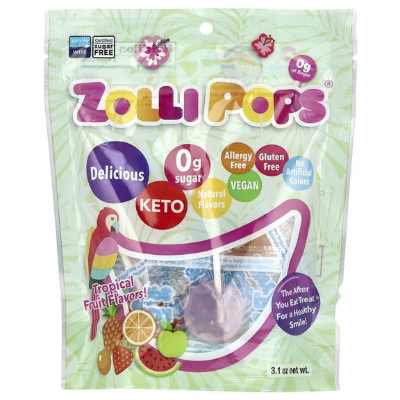 Zollipops Original Clean Teeth Candy®, Tropical Fruit Flavors, 3.1 oz
