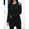 thumbnail image 4 of Long Sleeve Ripped Casual Loose Pullover Sweater (XL, Grey), 4 of 8