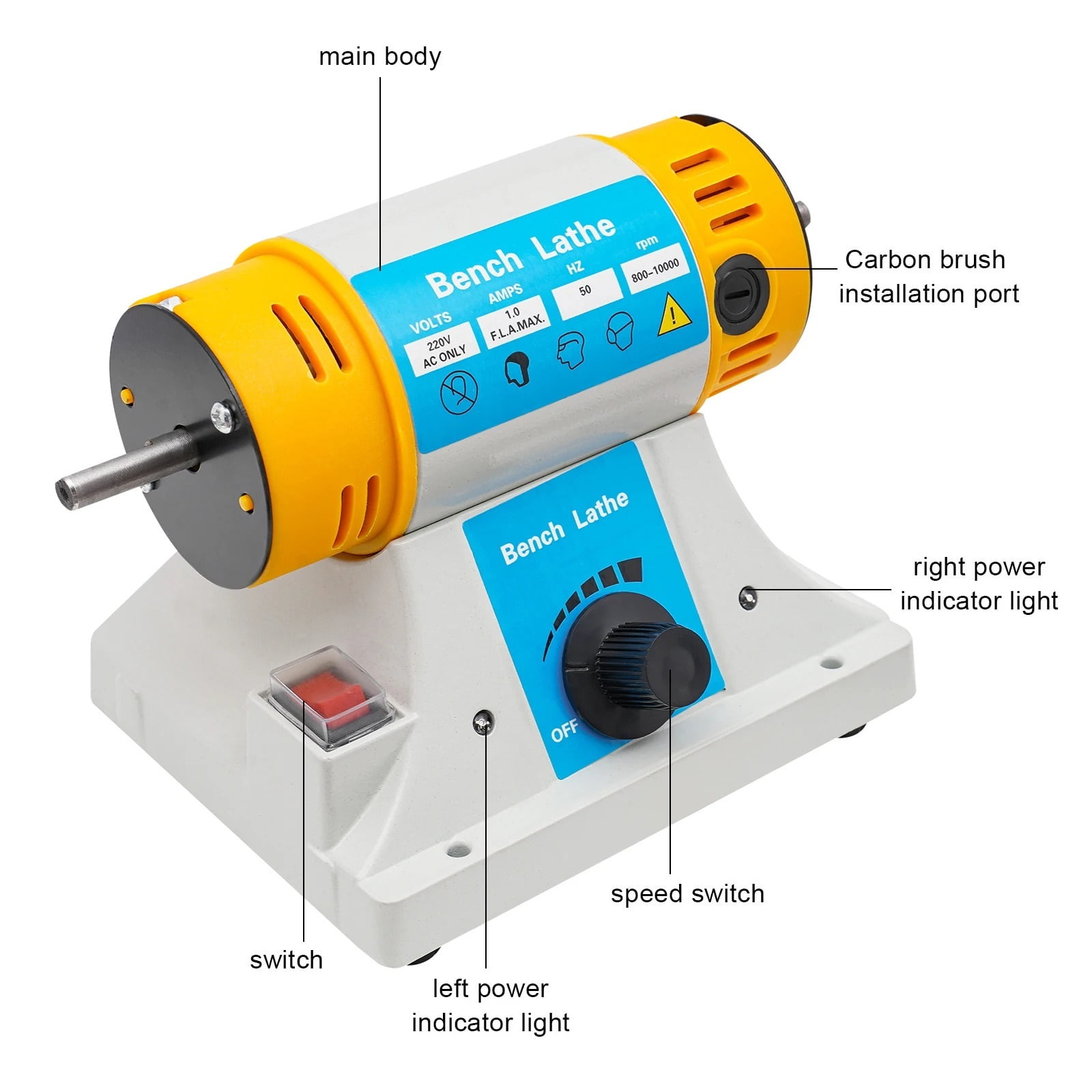 Bench Buffer Polishing Machine With Accessories, Multi-Function Benchtop Polisher Grinder, Jewelry Polisher For Jewelry