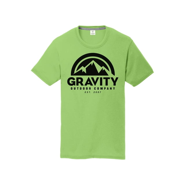 Gravity Outdoor Co. T-Shirt de Performance pour Jeunes - Logo Noir - Lime - Petit