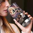 thumbnail image 4 of Spooky Halloween Night Witch Basset Hound Glowing Pumpkins 20oz Stainless Steel Tumbler Insulated Cup with Lid Bassets Dog Breed Lovers Gifts Idea - 12015, 4 of 5