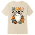thumbnail image 4 of Rggeeun Baby Girls Blouses Cartoon Cute Pumpkin Pattern Short Sleeve Crew Neck Soft Lightweight Relaxed Fit for Halloween Vacation Lovely Tops,Beige,8-9 Years, 4 of 4