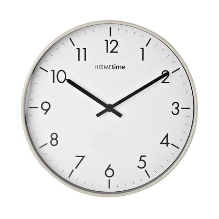 12 Hometime Grey Wall Clock w/Sweep Movement