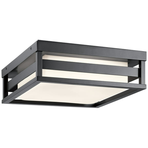 Kichler Ryler 12" Wide Black LED Outdoor Ceiling Light