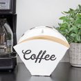 thumbnail image 2 of AuldHome Design Enamelware Coffee Filter Holder (White, Cone-Shaped), Wall-Mount Vintage Farmhouse Style White Filter Storage Container, 2 of 9