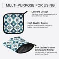 thumbnail image 3 of Yayeee Oven Mitts and Pot Holder Set of 2 Heat Resistant Kitchen Gloves Baking Hot Pad, Blue Mosaic Pattern, 3 of 5