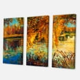 thumbnail image 3 of Designart ' Orange Autumn Forest Reflects On River ' Lake House Canvas Wall Art Print, 3 of 3