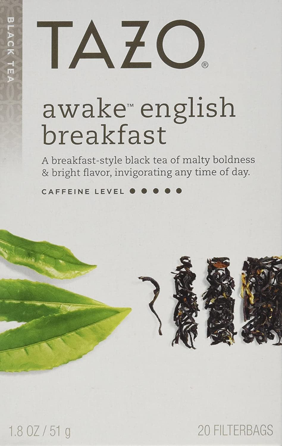 Tazo Awake English Breakfast Filterbag Tea , 20 Count Pack of 4