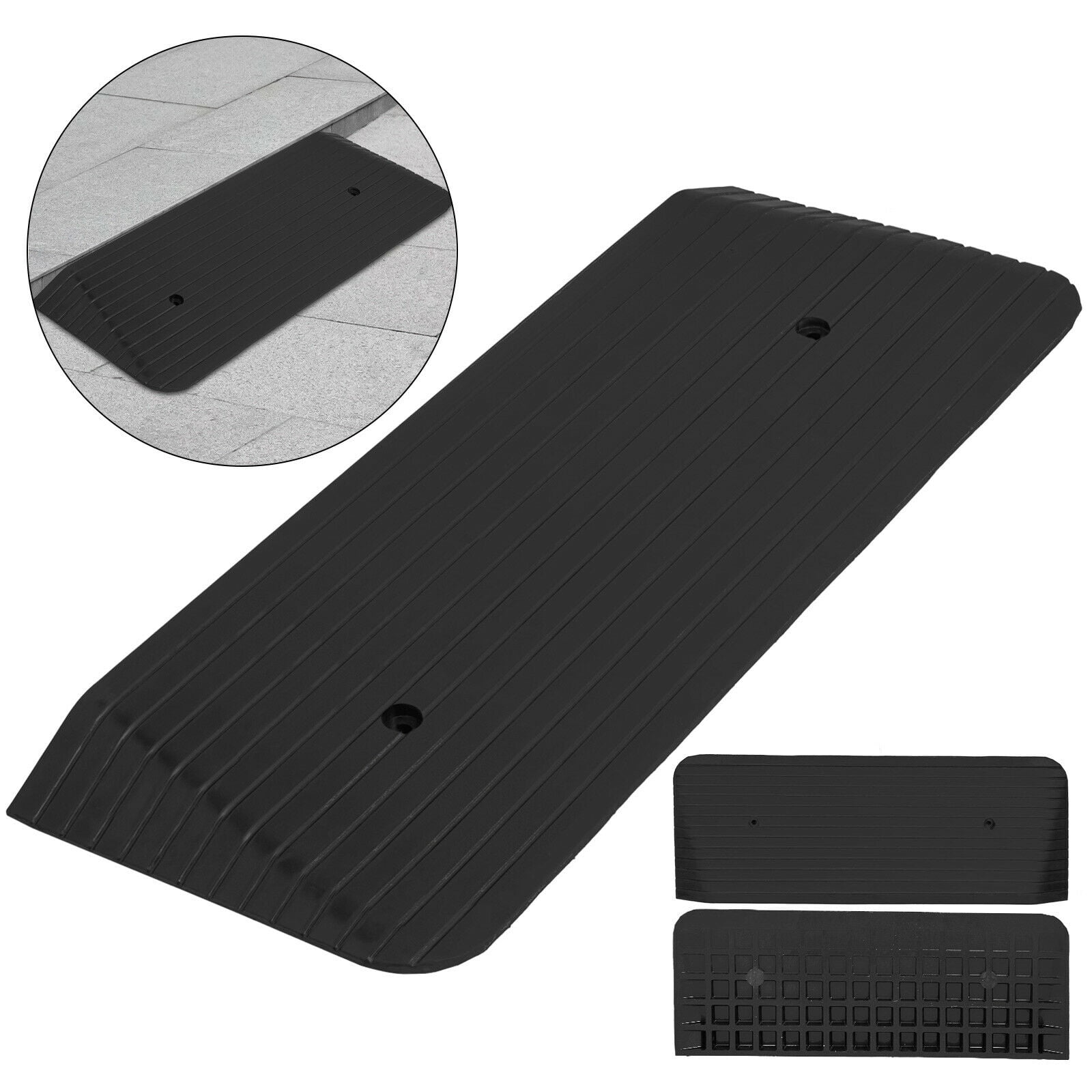 VEVOR 2" Rise Curb Ramp Solid Rubber Curb Ramp Heavy Duty VEVOR 2" Rise Curb Ramp Solid Rubber Curb Ramp Heavy Duty