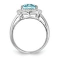 thumbnail image 2 of Primal Silver Sterling Silver Rhodium-plated Diamond and Checker-cut Sky Blue Topaz Ring, 2 of 5