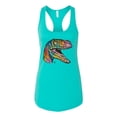 thumbnail image 3 of Dean Russo Raptor Animal Lover Ladies Racerback Tank Top, Tahiti Blue, Large, 3 of 6