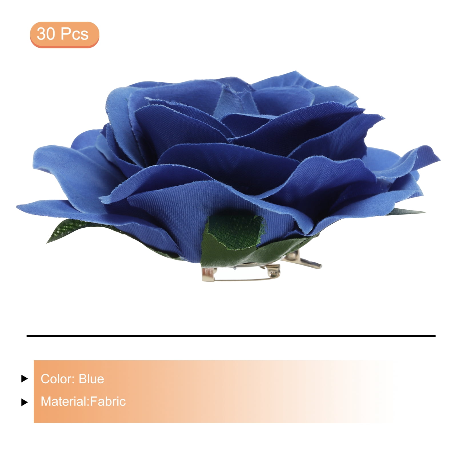 30 Pcs Rose Flower Hair Clips 4 Inch Flower Hair Pins for Women Hair Accessories Blue