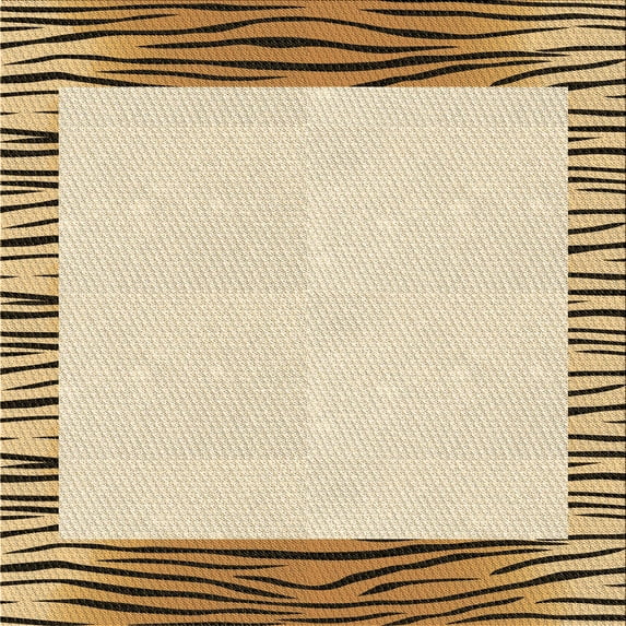 Ahgly Company Indoor Square Patterned Golden Blonde Gold Area Rugs, 4' Square