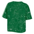 thumbnail image 3 of Women's WEAR by Erin Andrews Green Oregon Ducks Bleach Wash Splatter Cropped Notch Neck T-Shirt, 3 of 3
