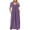 Purple, variant on Diufon Women's Plus Size Dresses Solid Color Dress V Neck Short Sleeve Maxi Dress with Pockets