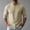 Khaki, variant on Dolkfu Green Graphic Tees Button Henley Retro Vintage Elbow-Length T-Shirts Linen Modern Solid Vintage Finish Tops Army Green,L