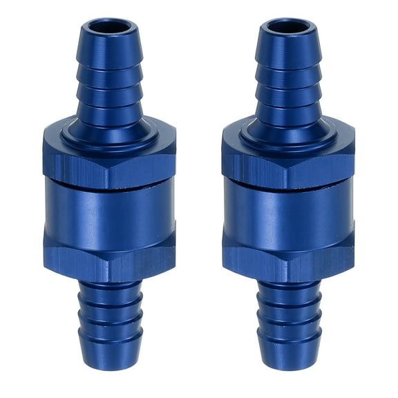 2Pcs 10mm (3/8") Fuel Check Valve, Non-Return Inline One Way Check Valve, Blue