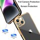 thumbnail image 3 of Funda transparente de lujo para iPhone 14 con bordes galvanizados, suave TPU, resistente a arañazos y golpes, con protección completa para la cámara, color negro, 3 of 5