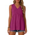 thumbnail image 5 of enyan Womens Tank Tops Loose Fit Womens Tank Tops 2026 Spring Summer Vacation Outfits V Neck Loose Sleeveless Blouse Casual Shirts Fashion Clothes,Dark Purple,S, 5 of 7