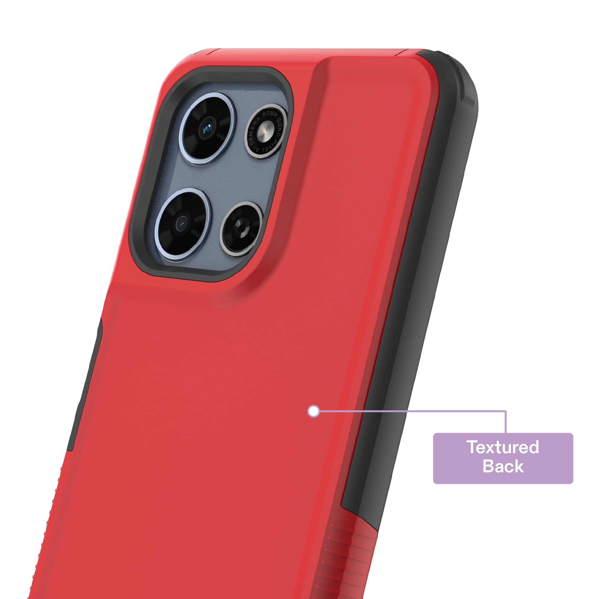 onn Slim Rugged Phone Case for Motorola moto g (2026) - Red/Black