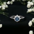 thumbnail image 3 of Rosec Jewels Vintage inspired Ring - Blue Sapphire Engagement Ring with Diamond, 14K White Gold, US 8.00, 3 of 8
