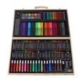 thumbnail image 4 of Kit de dibujo para niños, caja de madera empaquetada, colores brillantes surtidos, juego de arte de madera multiusos para niños, pintura para colorear, 4 of 5