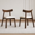 thumbnail image 2 of Ciphrias Dining Chairs Set of 2, 30.71" Walnut Wood Chairs with PU Cushion Seat, Curved Back, Armless for Dining Room Kitchen, 2 of 8