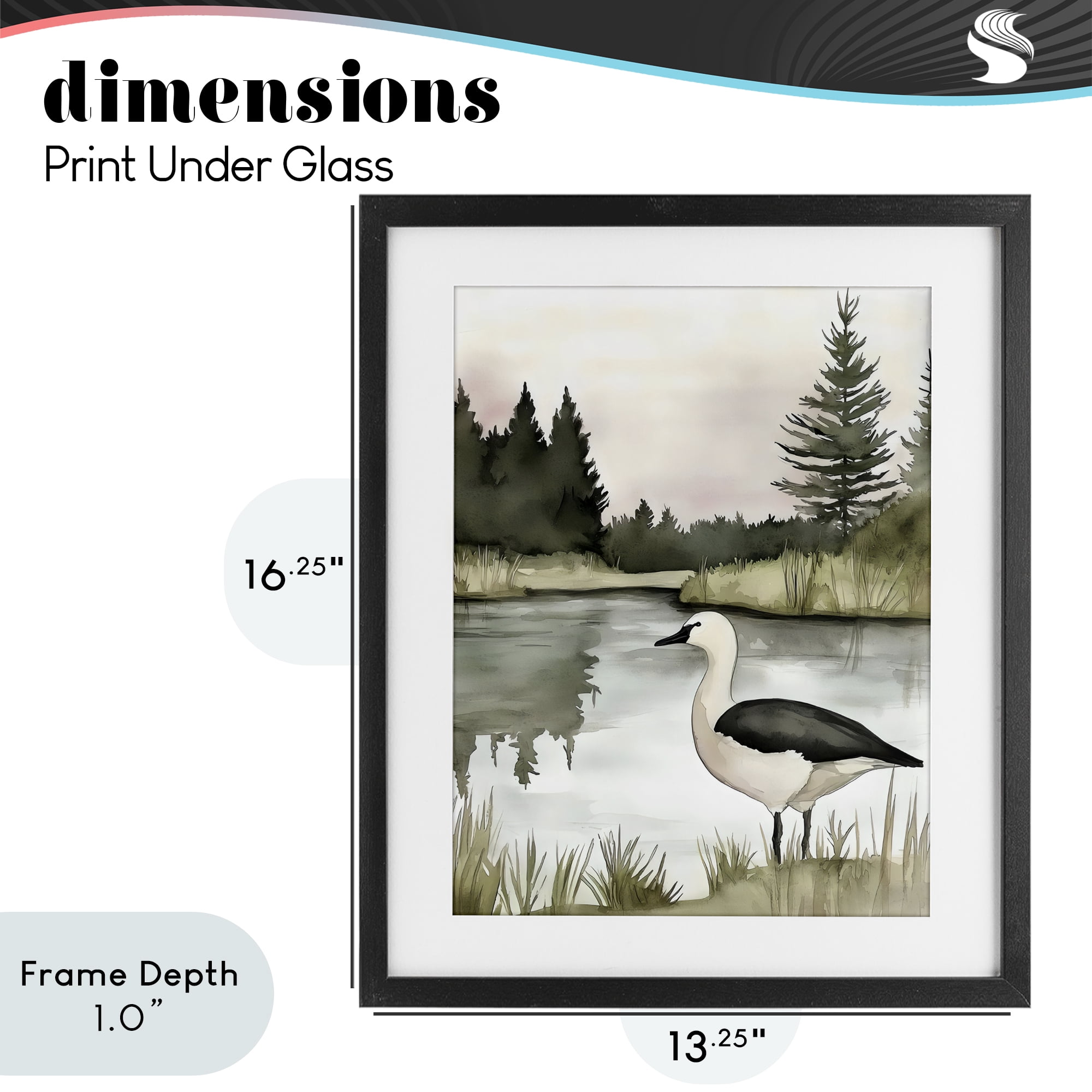 Stupell Industries Springtime Serenity Duck Black Framed Print Under Glass, design by Riley B