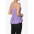 thumbnail image 4 of TheMogan Women's S~3X Cross Strap Smocked Back Crochet Lace Ruffle Peplum Cami Top, 4 of 7