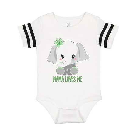 

Inktastic Mama Loves Me- cute elephant Gift Baby Boy or Baby Girl Bodysuit