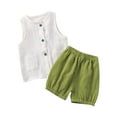 thumbnail image 3 of Swuxness Little Girls Sleeveless Tank 2-piece Sets, Girls Summer Outfit Sets, Children's Summer and Breathable Clothing Two-piece Set for Girls Green, 2 Years, 3 of 5