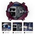 thumbnail image 6 of Gynky Travel Duffel Bag for Women Men Waterproof Carry On Expandable Duffle Tote Shoulder Weekender Overnight Bags w/ 3 Front Pocket/Wet Dry Pocket/Trolley Sleeve, Sport Dance Gym Luggage, Fuchsia, 6 of 11