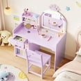 thumbnail image 5 of Eastvita Vanity Table Set with LED Lights Stool MDF ’s Makeup Table STM-03 Purple, 5 of 5