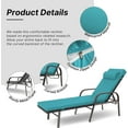 thumbnail image 2 of Kullavik Patio Chaise Lounge Sets Outdoor Armchair Recliner Rattan Adjustable Back 3 Pieces Cushioned Patio Folding Chaise Lounge with Folding Table - Blue, 2 of 8