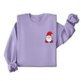 thumbnail image 4 of QTBIUQ Ladies Christmas Printed Fashionable Loose Casual Long Sleeved Top Regular Sleeve Hooded Sweatshirt Purple, 4 of 6