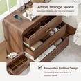 thumbnail image 5 of 31.5" Wide Nightstand Set of 2, Oversized 3 Drawers Night Stand With Charging Station, Extra Large Bedside Table, Mid Century Modern Wood Dresser for Bedroom, Walnut (Set of 2), 5 of 10