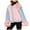 Pink, variant on Women's Casual Button Down Fleece Denim Jacket Faux Fur Patchwork Shacket Outwear
