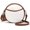 White&brown, variant on Crossbody Bag for Women Circle Purse Vegan Leather Bag Trendy Round Purses with Adjustable Strap