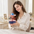 thumbnail image 4 of Carousel Music Box with Horse Cake Decoration, Pink and Blue Starry Design, for Birthday and Christmas Cake Decorations, 4 of 4