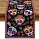 thumbnail image 1 of Mantel de lino con diseño de calavera de azúcar mexicana para el hogar, la cocina y el comedor (13 x 72 pulgadas), 1 of 5