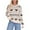 Beige, variant on Women's Fashionable Round Neck Long Sleeved Heart-shaped Pullover Contrasting Color Pullover Sweater Top for Fall and Winter, Cute and Stylish, Ideal for Casual Wear,Beige,Size L