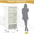 thumbnail image 3 of 5-Tier Kitchen Storage Cabinet | Mobile Microwave Stand with Metal Frame | 4 Lockable Casters & Flip-up PC Doors | Freestanding Bakers Rack for Kitchen, Dining & Living Room, 3 of 9