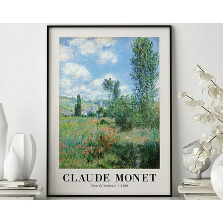 View Of Vetheuil 1880 By Claude Monet Poster, Poster Print, Wall Decor, Art, Landscape, Vetheuil, Monet Art, Fine Art Wall Art, Modern Wall Decor, 8x12 UNFRAMED