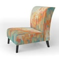 thumbnail image 3 of Designart « Shattered Realities Orange Green Vision » Fauteuil d'Appoint Rembourré Orange Cubisme - Fauteuil Moderne pour Chambre, 3 of 7