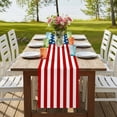thumbnail image 3 of American Flag Table Runner 70 Inches Long, Blue Red USA Flag Cotton Linen Table Runners Dresser Scarves, Decorative Fabric Tabletop Scarf Furniture Cover for Home Dinner Party 13"x70", 3 of 8