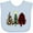 AE-Light Blue, variant on Three Christmas Trees in Plaid and Leopard Print Boys or Girls Baby Bib